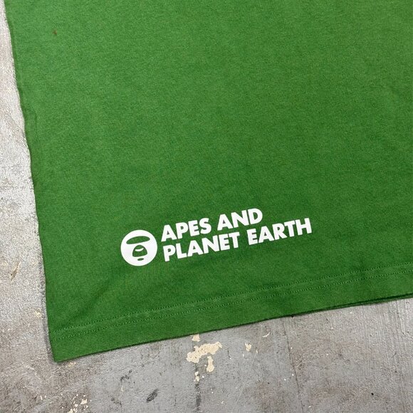 AAPE by A Bathing Ape T-Shirt Short Sleeve Green "AAPER" Large - Picture 3 of 12